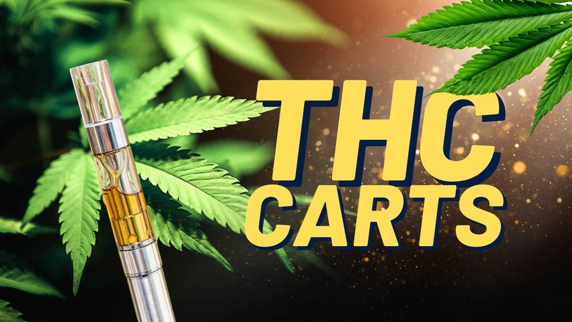What is the role of THC cartridges in easing stress and anxiety?